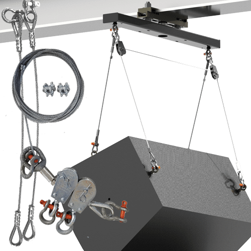 TCK2-018-S DOUBLE PULLEY, ADJUSTABLE TILT WIRE ROPE KIT, 18"